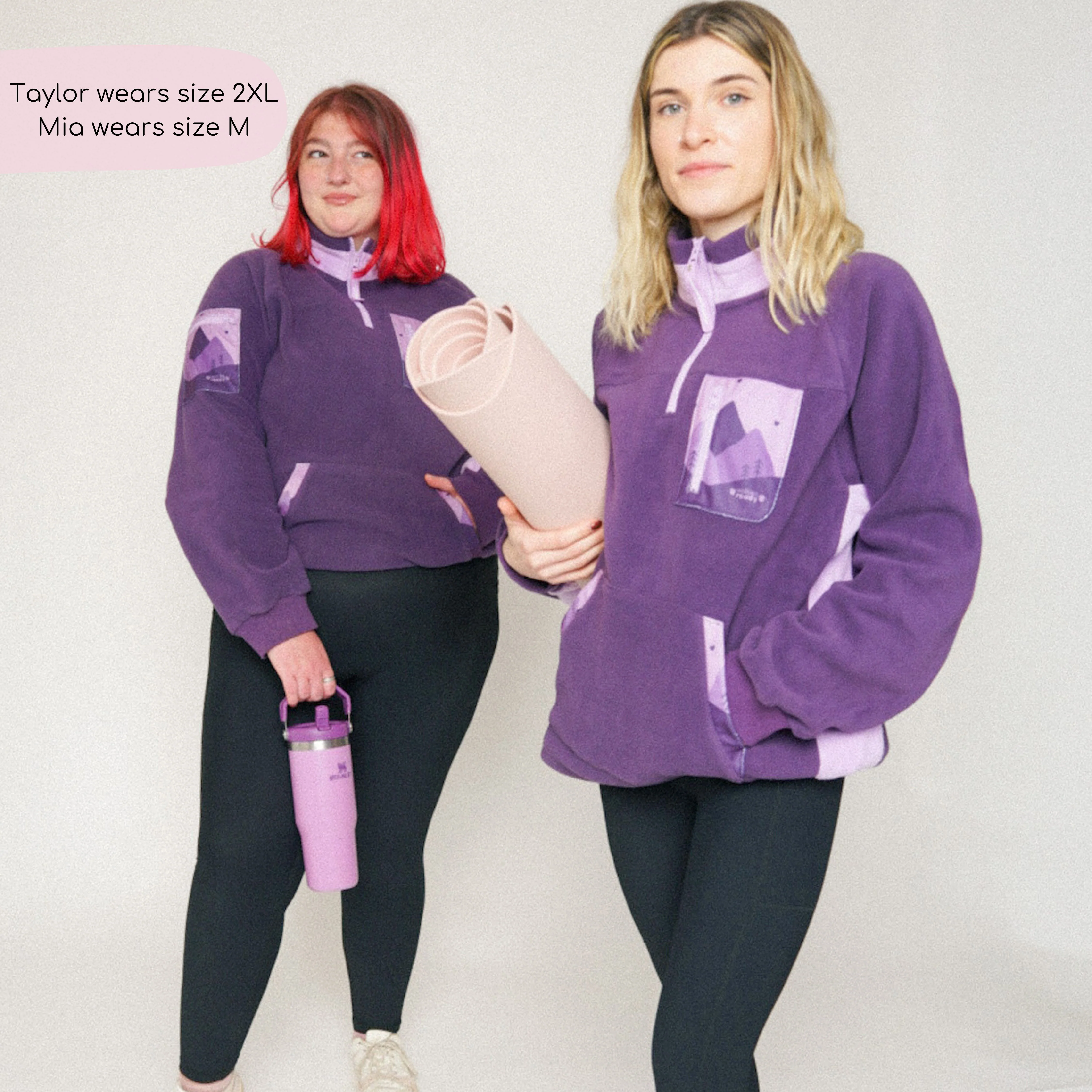 1/4 Zip Fleece - Walkies Ready® Fleece - Purple + Lilac - Image 7