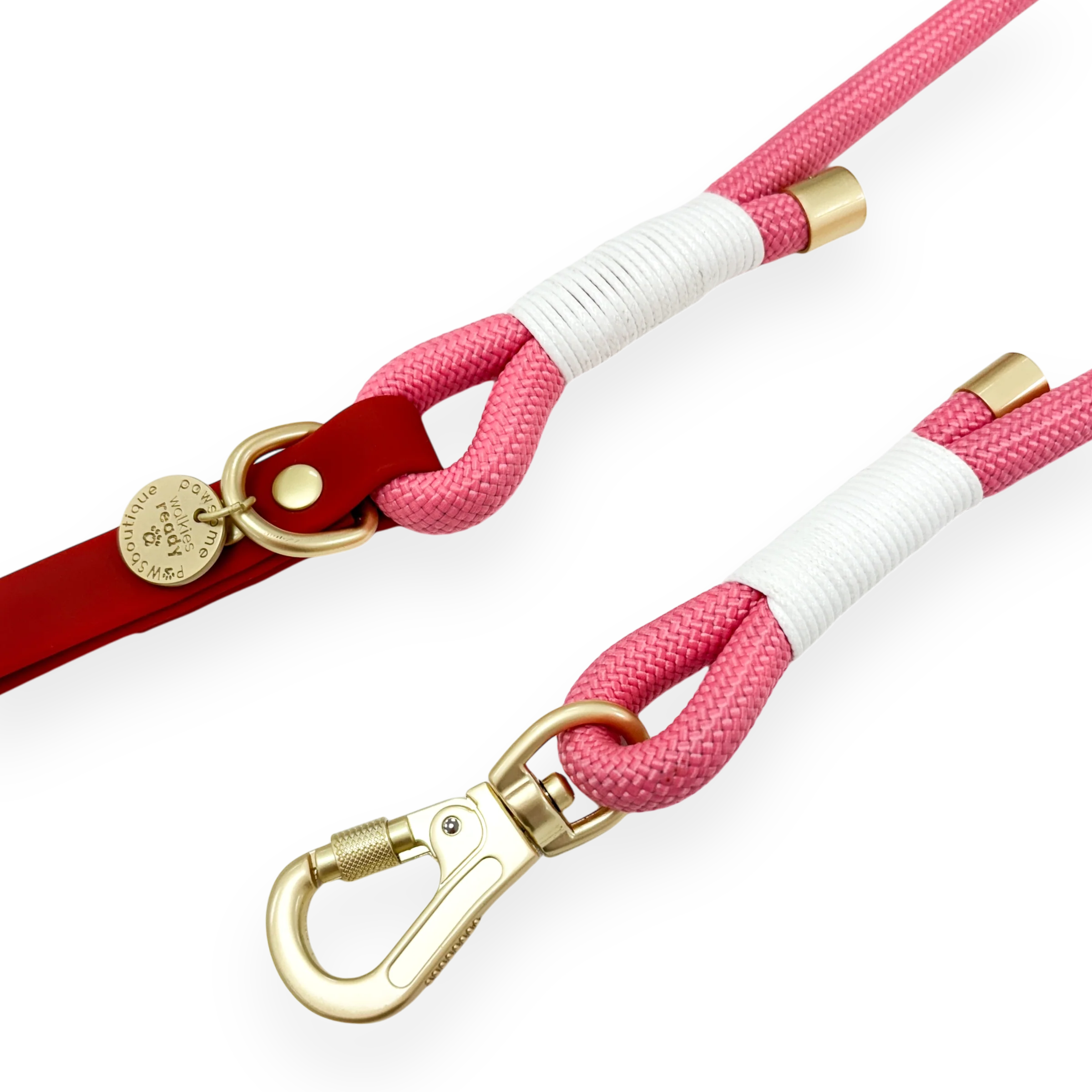4ft Rope Lead - Red + Pink - Image 3