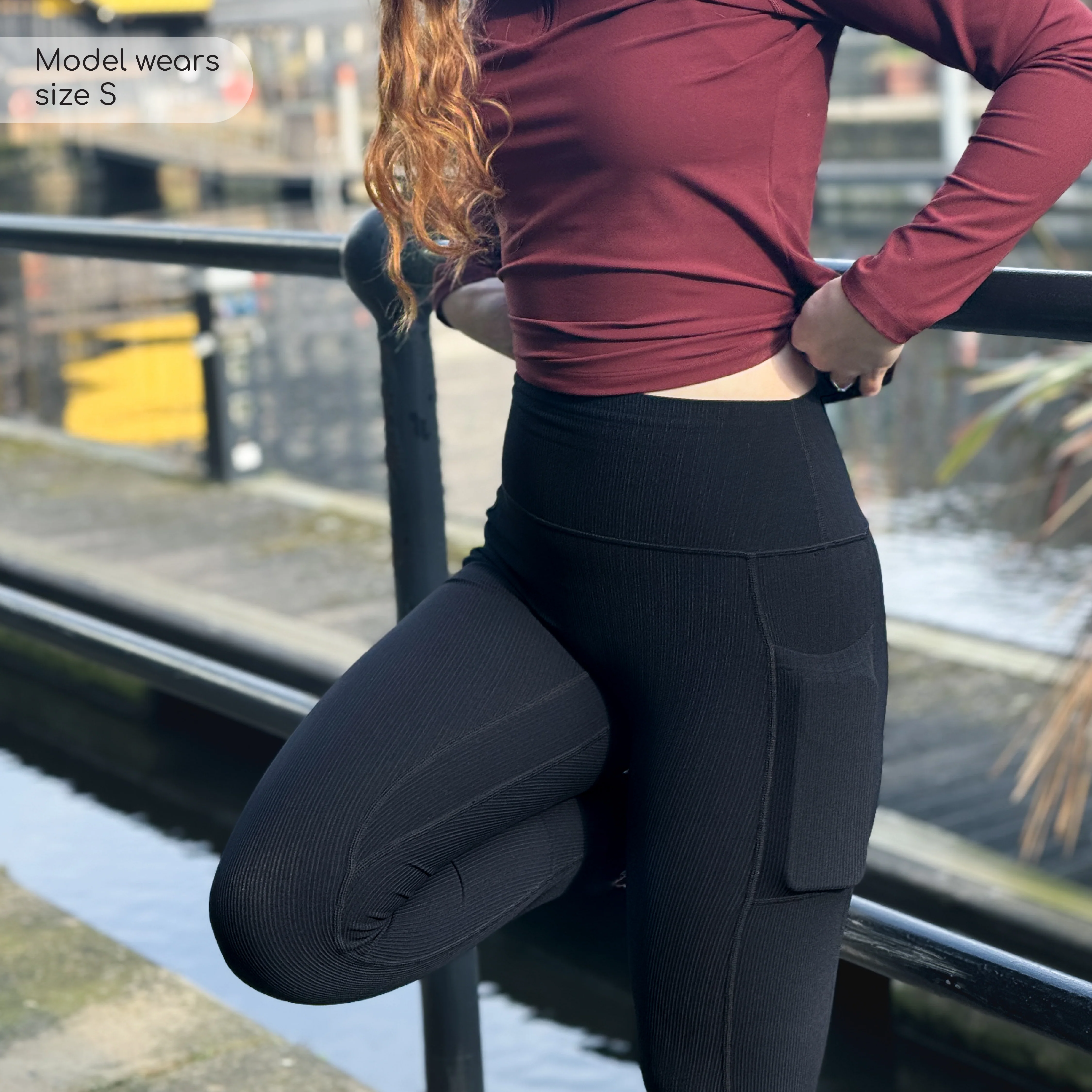 Ribbed Leggings - Black - Image 11