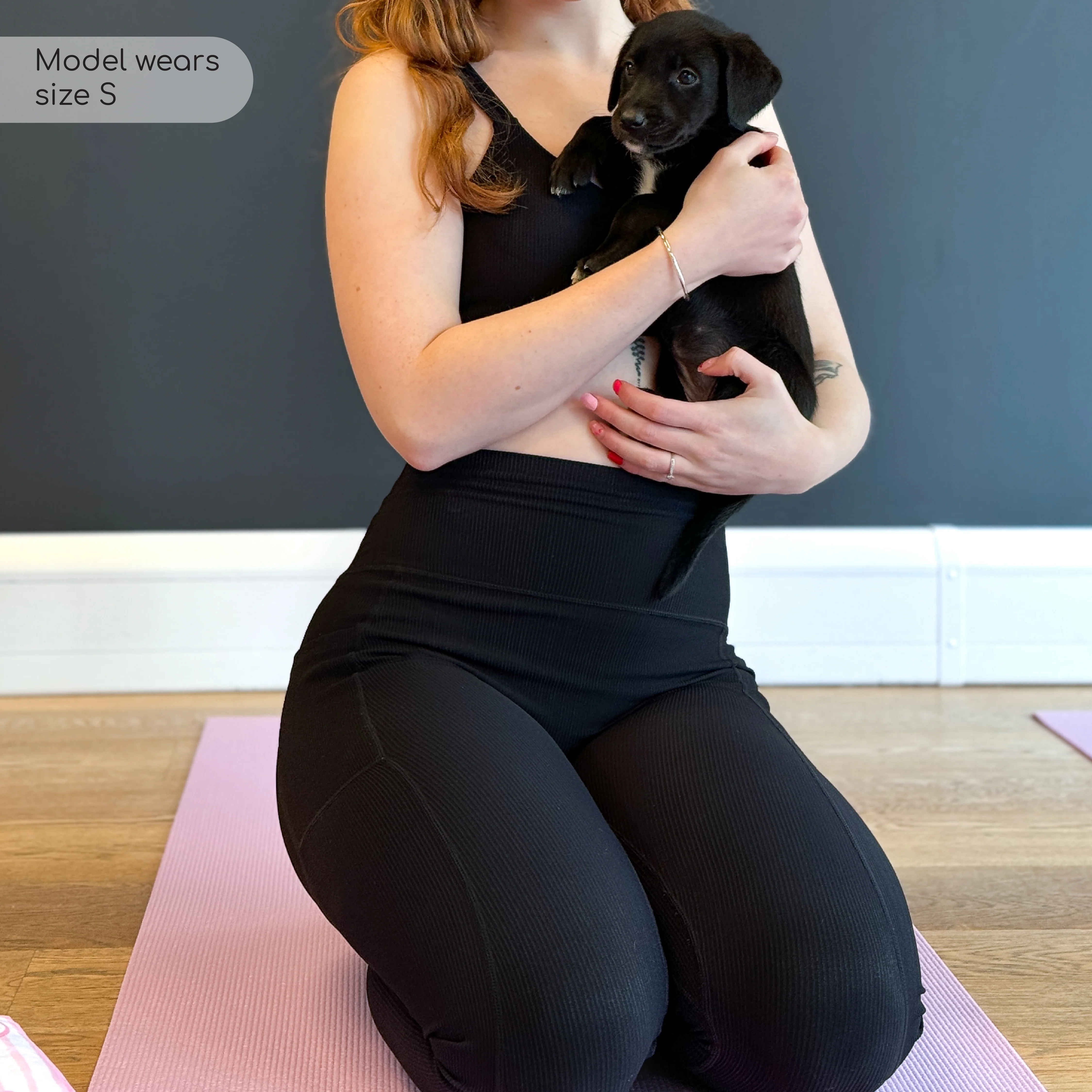 Ribbed Leggings - Black - Image 7