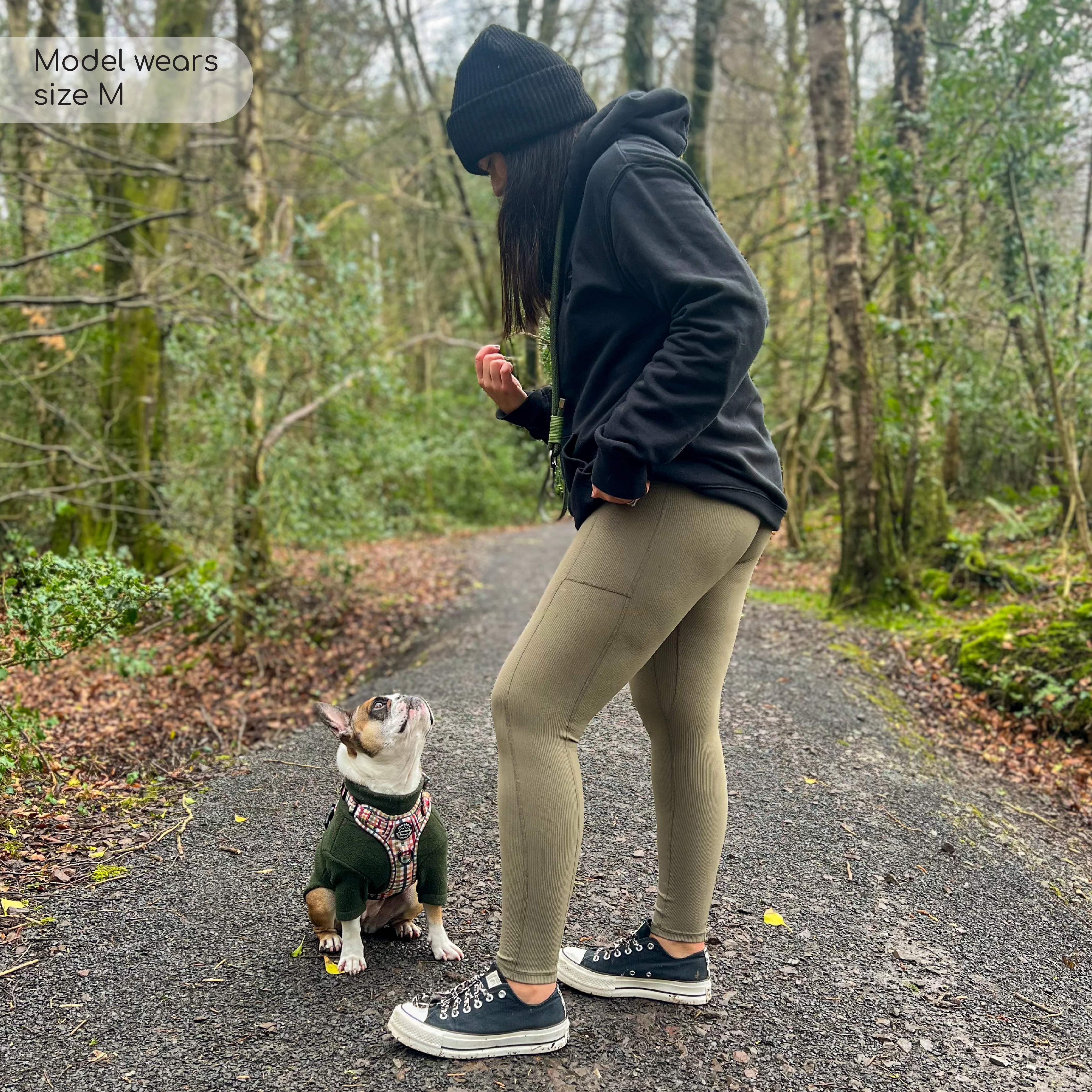 Ribbed Leggings - Olive - Image 8