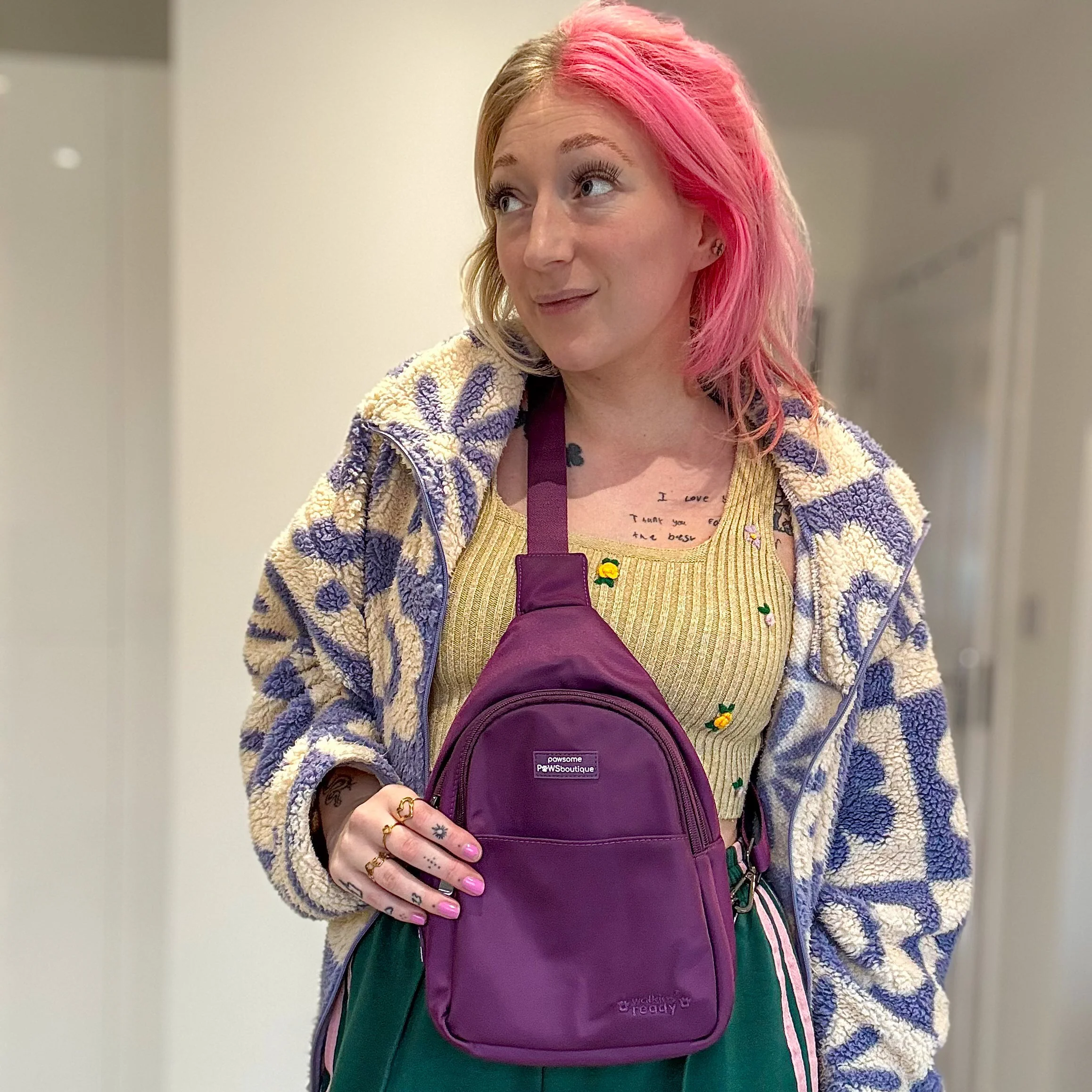 Sling Backpack - Walkies Ready® Plum - Image 15