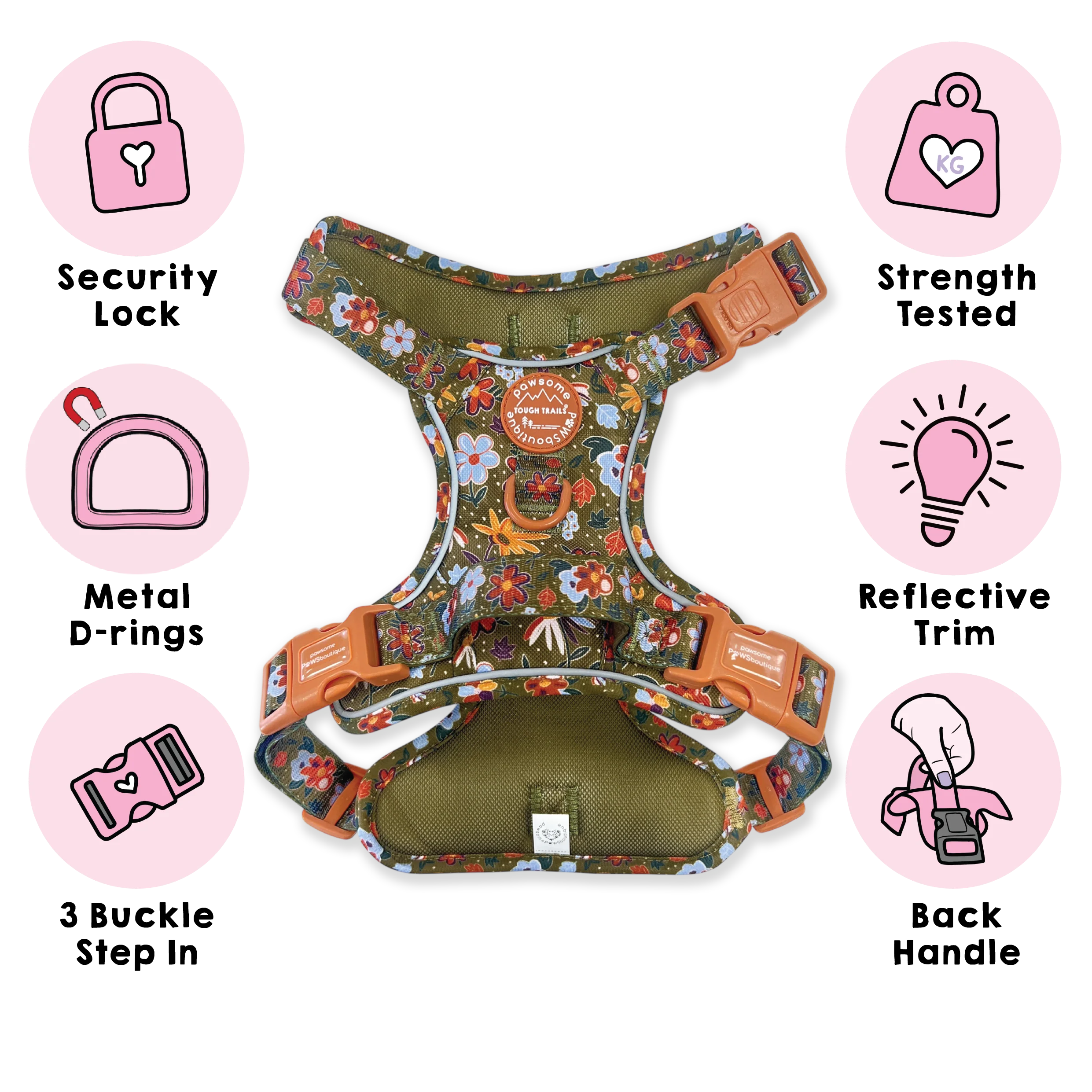 Tough Trails™ Harness - Rust & Bloom - Image 2